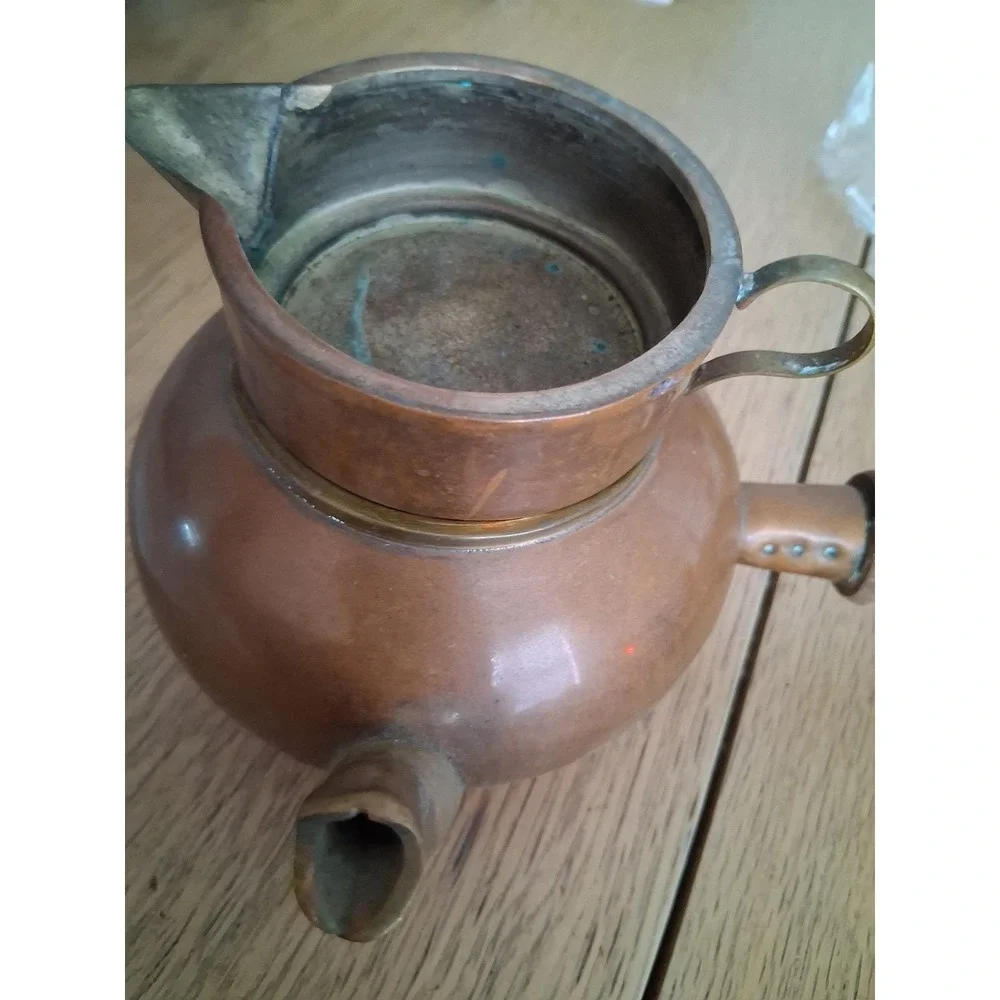 Vintage OrfeMex Mexico Copper Brass Stacking Teapot Set With‎ Bell Kitchen wares